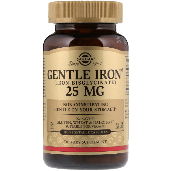 SOLGAR Solgar Gentle Iron 25 mg 180 Vegetable Capsules Dietary Supplements