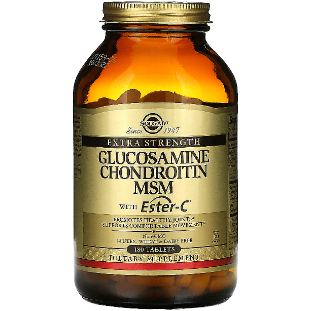 Solgar Extra Strength Glucosamine Chondroitin MSM with Ester-C 180 Tablets