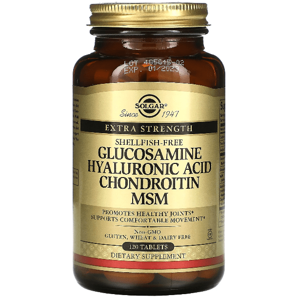 SOLGAR Solgar Glucosamine Hyaluronic Acid Chondroitin MSM 120 Tablets Dietary Supplements