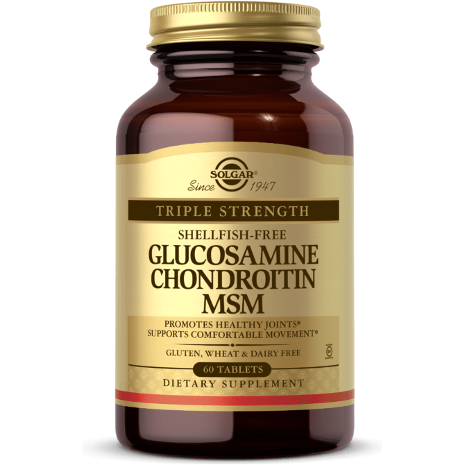 SOLGAR Solgar Extra Strength Glucosamine Chondroitin MSM Shellfish Free 60 Tablets Dietary Supplements