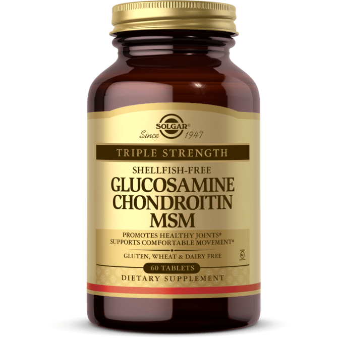 Solgar Extra Strength Glucosamine Chondroitin MSM Shellfish Free 60 Tablets