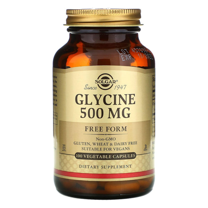 Solgar Glycine 500 mg 100 Vegetable Capsules