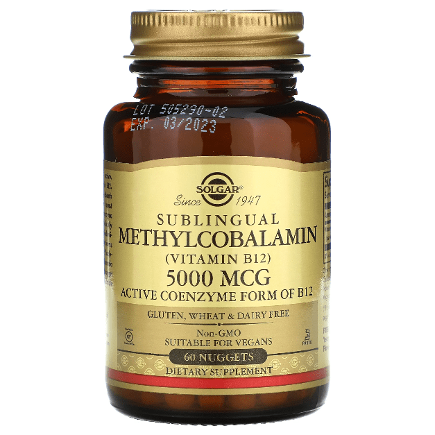 SOLGAR Solgar Methylcobalamin (Vitamin B12) 5000 mcg 60 Nuggets Vitamins & Supplements