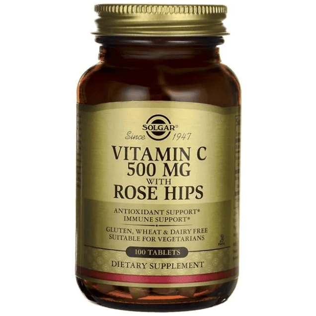 SOLGAR Solgar Vitamin C 500 mg with Rose Hips 100 Tablets Vitamin Supplement