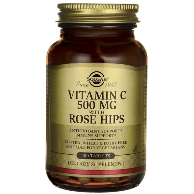 Solgar Vitamin C 500 mg with Rose Hips 100 Tablets