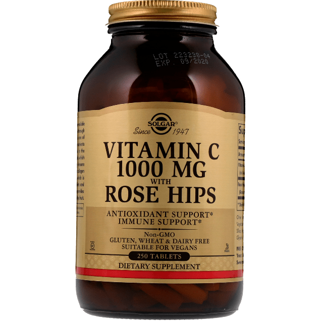 SOLGAR Solgar Vitamin C 1000mg with Rose Hips 250 Tablets Vitamin C Supplement