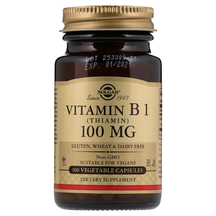 Solgar Vitamin B1 (Thiamin) 100 mg 100 Vegetable Capsules
