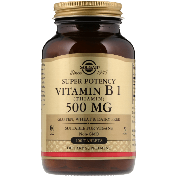 SOLGAR Solgar Vitamin B1 (Thiamin) 500 mg 100 Tablets Vitamin Supplement