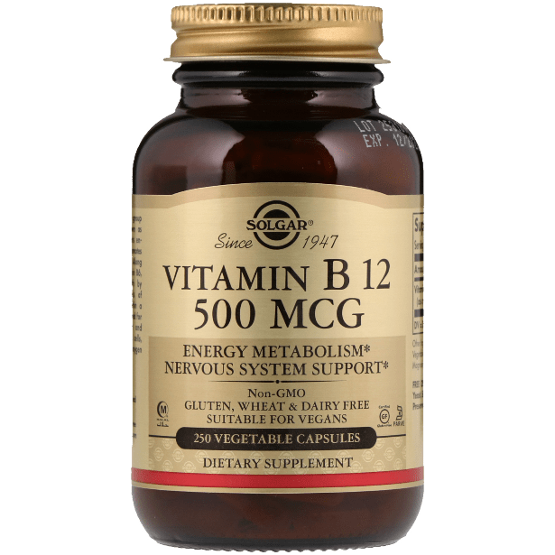 SOLGAR Solgar Vitamin B12 500 mcg 250 Vegetable Capsules Vitamins & Supplements