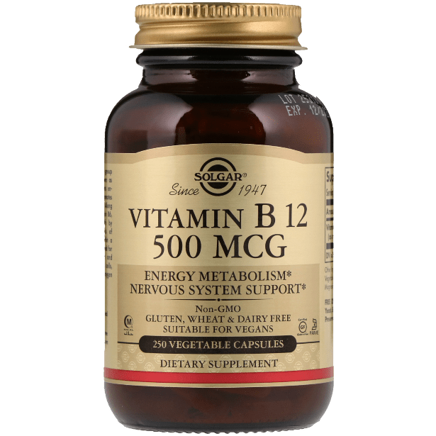 Solgar Vitamin B12 500 mcg 250 Vegetable Capsules
