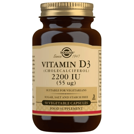 SOLGAR Solgar Vitamin D3 (Cholecalciferol) 55 mcg (2200 IU) 50 Vegetable Capsules Vitamin D3 Supplement
