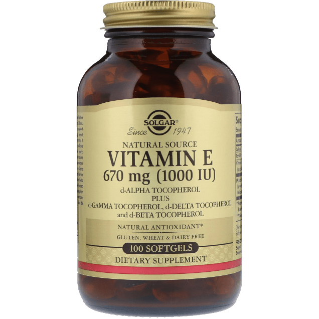Solgar Vitamin E 670 mg (1000 IU) 100 Vegetarian Softgels
