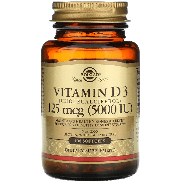 Solgar Vitamin D3 (Cholecalciferol) 125 mcg (5,000 IU) 100 Softgels