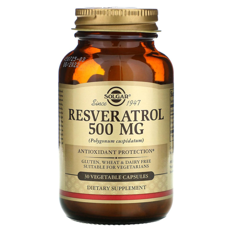 SOLGAR Solgar Resveratrol 500mg 30 Vegetable Capsules Dietary Supplements