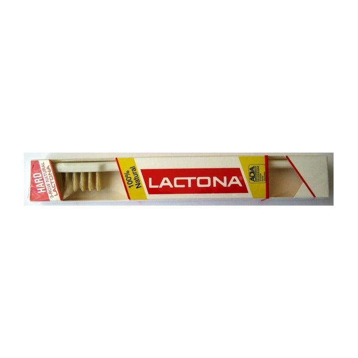 Lactona Extra Hard Natural Bristle 3-Row Toothbrush
