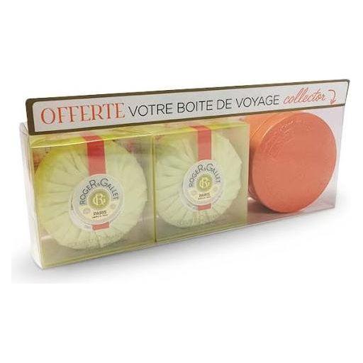Roger & Gallet Roger & Gallet Fleur d'Osmanthus Perfumed Soaps 2 x 100g + Travel Box Perfumed Soaps Tan