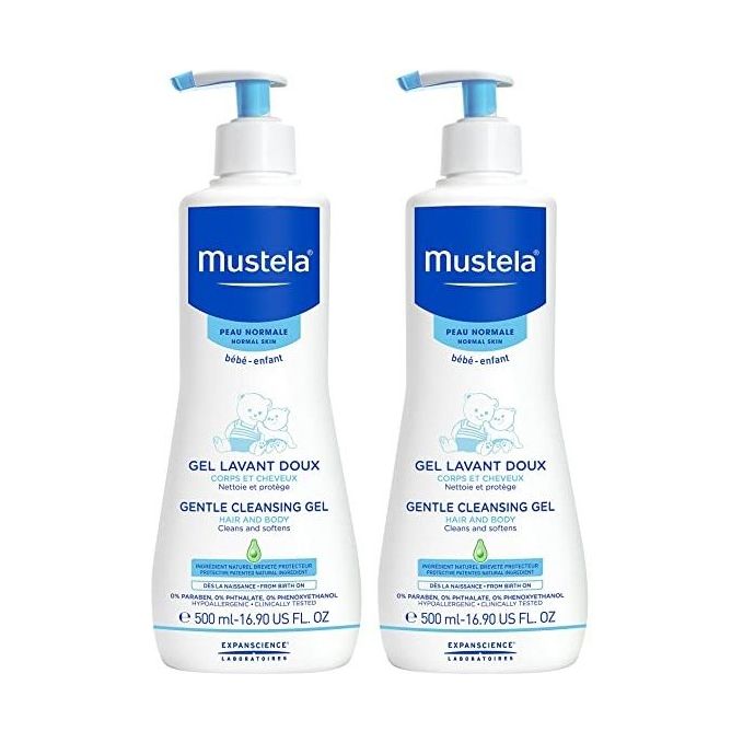 Mustela Gentle Cleansing Gel, Baby Body Wash and Baby Shampoo 23.35 oz
