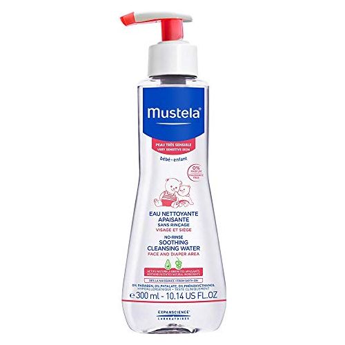 Mustela Baby No-Rinse Soothing Cleansing Water, Sensitive Skin 10.14 Oz