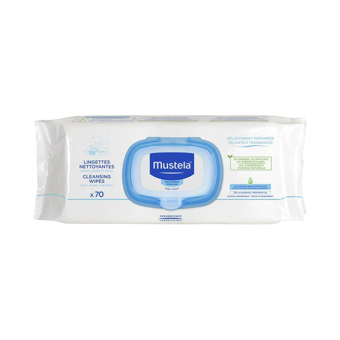 Mustela Cleansing Wipes, Delicately Fragranced For Normal Skin 70ct