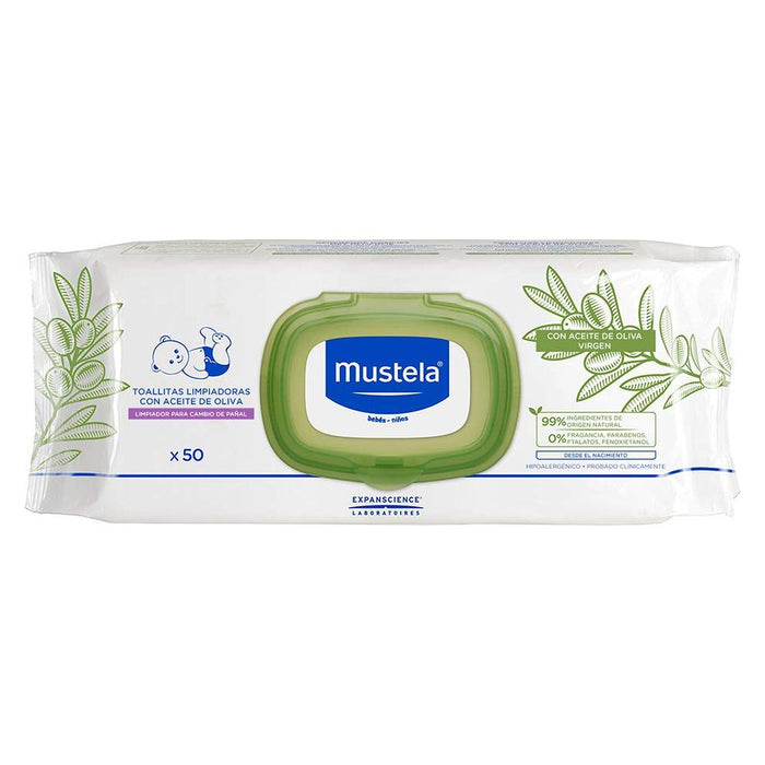 Mustela Baby Cleansing Diaper Wipes with Olive Oil 50ct
