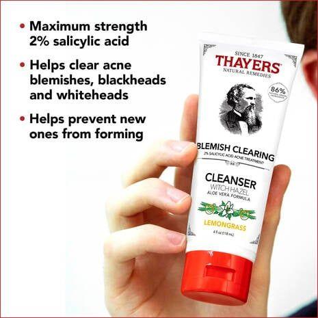Thayers Thayers Blemish Clearing Cleanser Lemon Witch Hazel 4 oz Blemish Clearing Cleanser