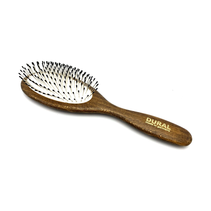 Dural Hair Brush For Styling & Care Rubber Cushion Steel Pins with Plastic Ball Tips Beech Wood