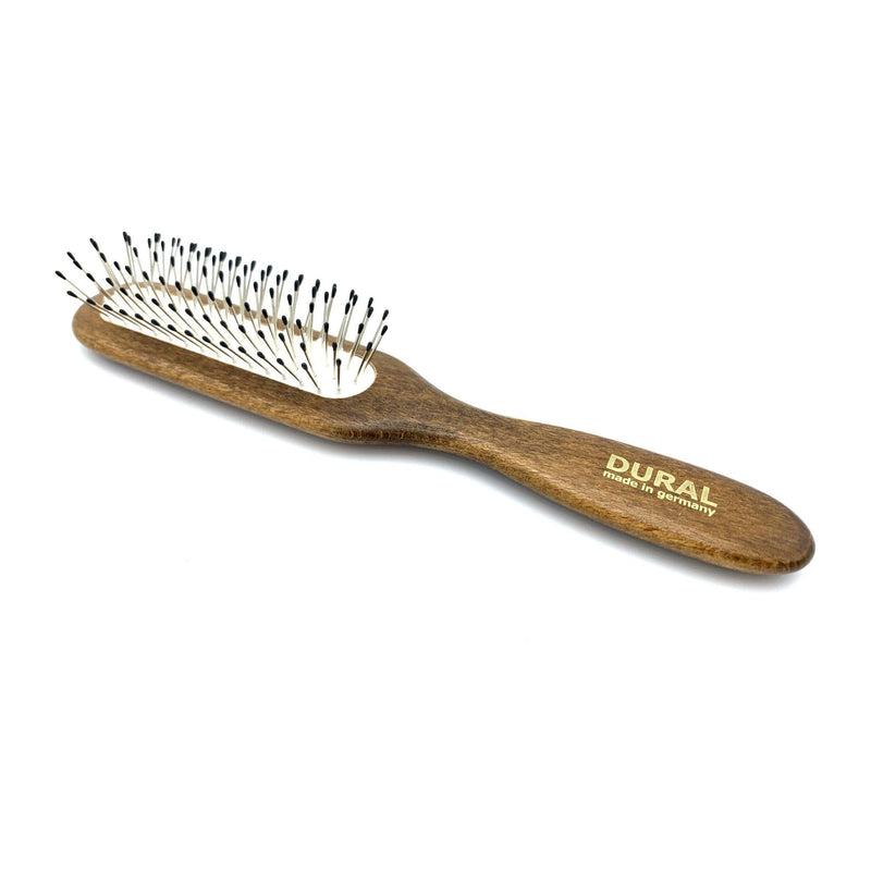 Dural Dural Hair Brush For Styling & Care Rubber Cushion Steel Pins with Plastic Ball Tips Beech Wood Hair Brush
