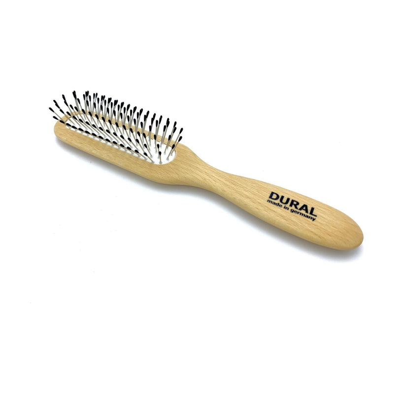 Dural Dural Hair Brush For Styling & Care Rubber Cushion with Steel Pins with ball tips Beech Wood Hair Brush