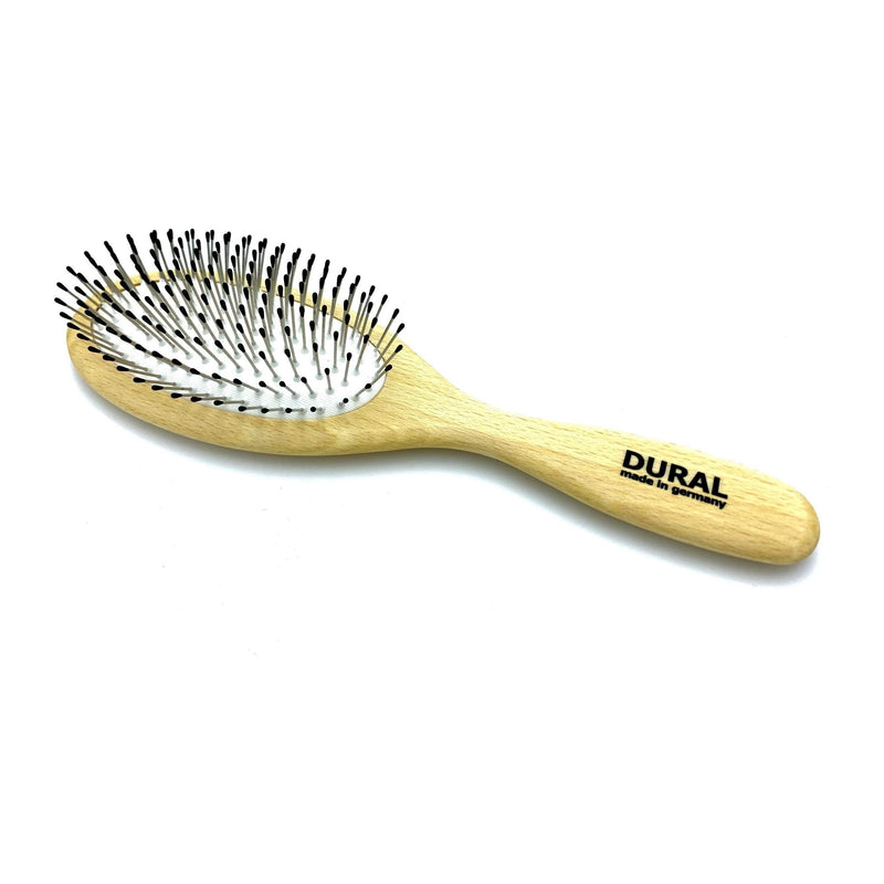 Dural Dural Hair Brush For Styling & Care Rubber Cushion with Steel Pins with ball tips Beech Wood Hair Brush