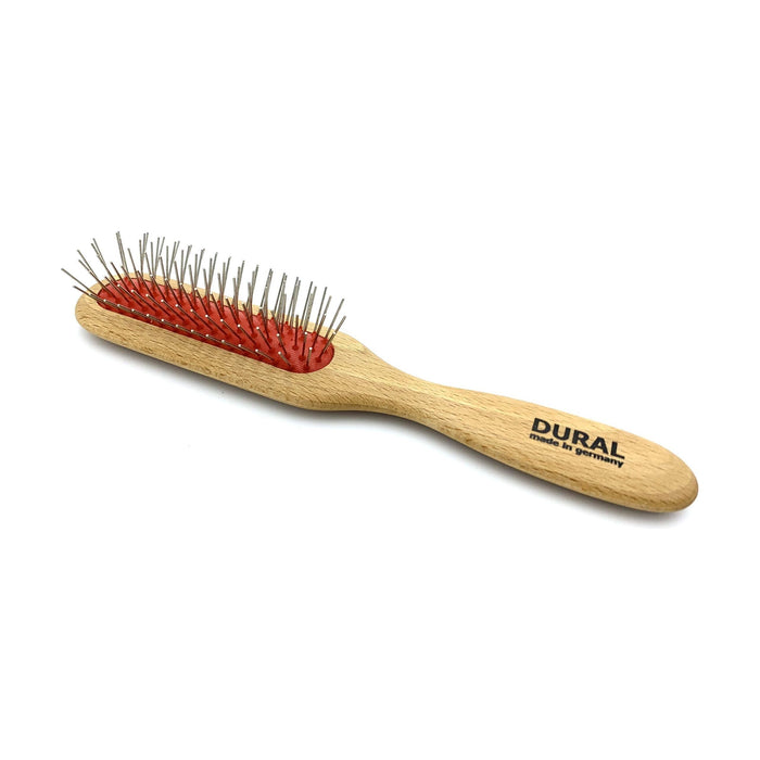 Dural Hair Brush For Styling & Care Rubber Cushion with Steel ball tips Beech Wood