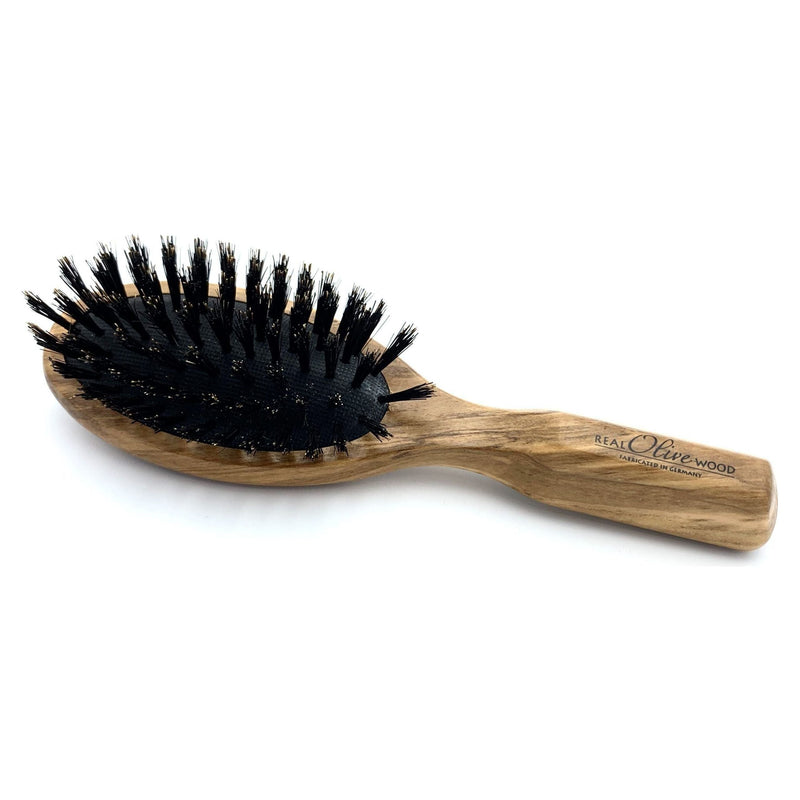 Dural Dural Hair Brush Pure Boar Bristles Olive Wood Hair Brush Black