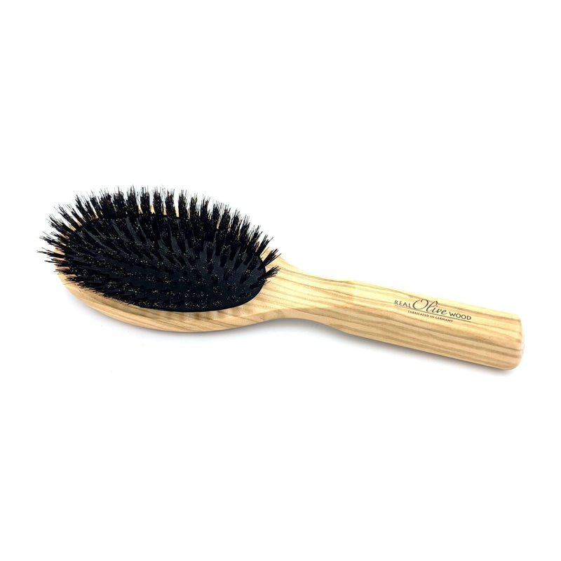 Dural Dural Hair Brush For Styling & Care Rubber Cushion With Boar Bristles Olive Wood Hair Brush