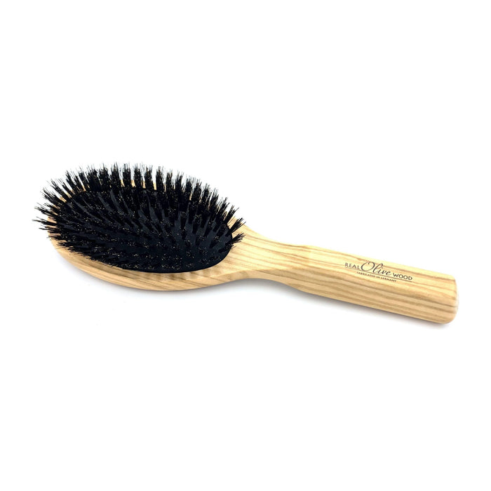 Dural Hair Brush For Styling & Care Rubber Cushion With Boar Bristles Olive Wood
