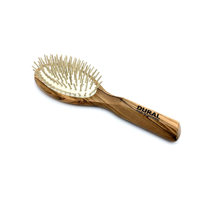 Dural Hair Brush for Styling & Care Rubber Cushion with Wooden Pins Olive Wood