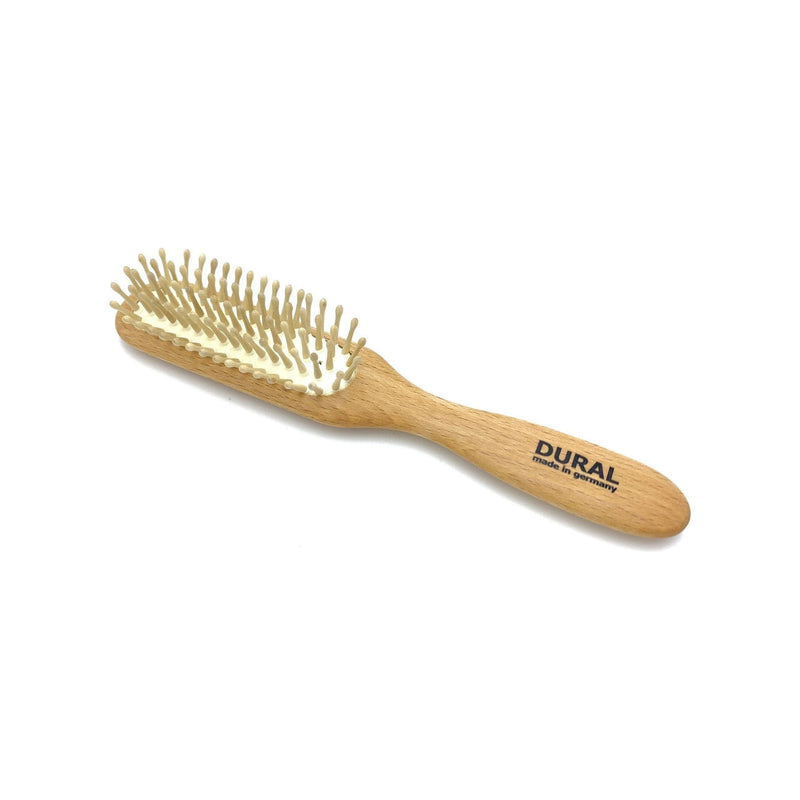 Dural Dural Hair Brush For Styling & Care Rubber Cushion with Wooden Pins Beech Wood Hair Brush