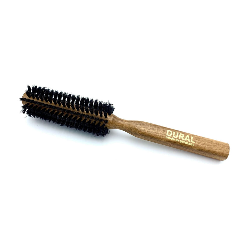 Dural Dural Round-Styler Hair Brush Boar Bristles Beach Wood Hair Brush Gray