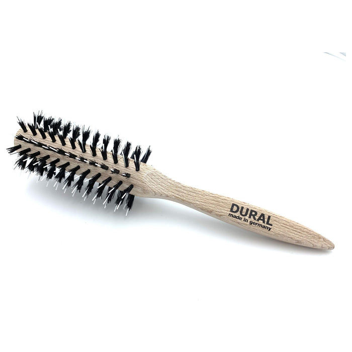 Dural Pin Styler hair Brush for Styling & Care Boar Bristler & White Nylon pin beech Wood