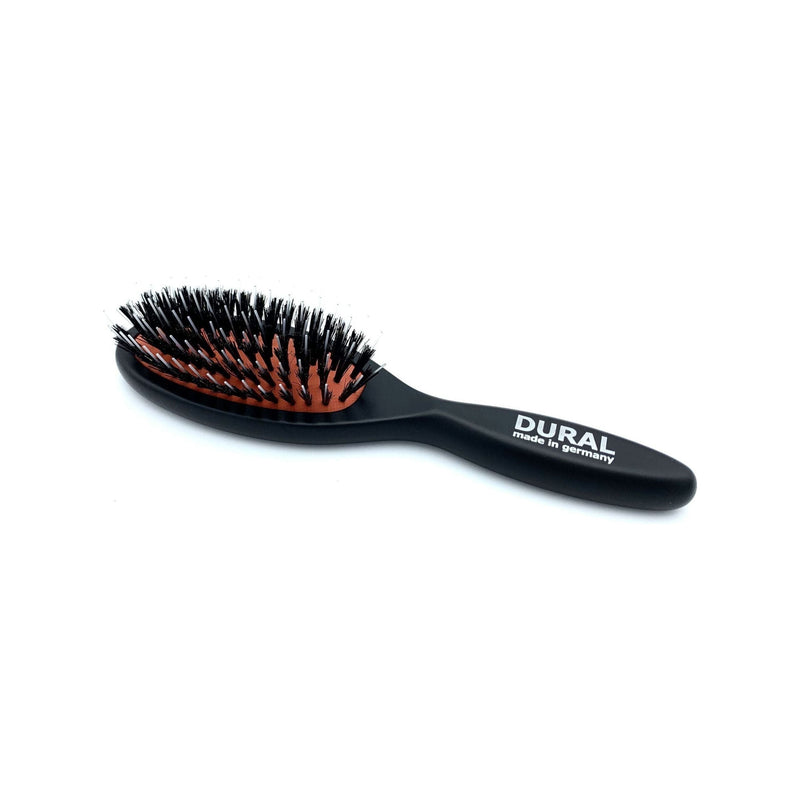 Dural Dural Hair Brush For Styling & Care Rubber Cushion Wild Boar Bristles with Styling Pins Beech Wood Hair Brush