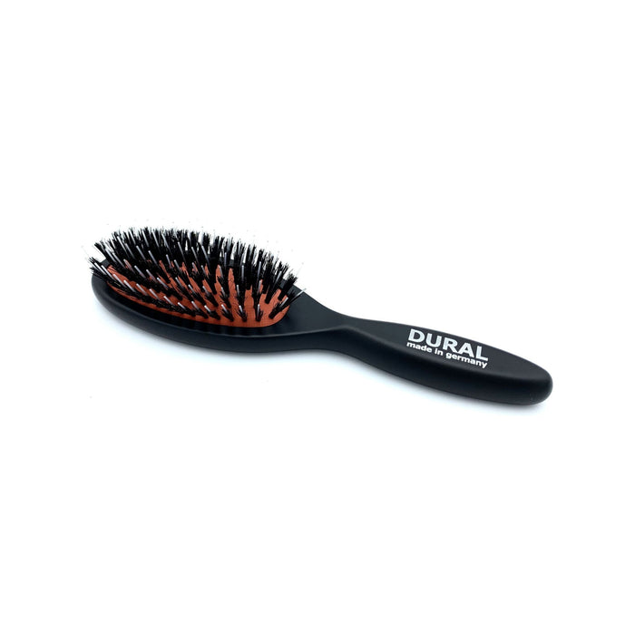Dural Hair Brush For Styling & Care Rubber Cushion Wild Boar Bristles with Styling Pins Beech Wood