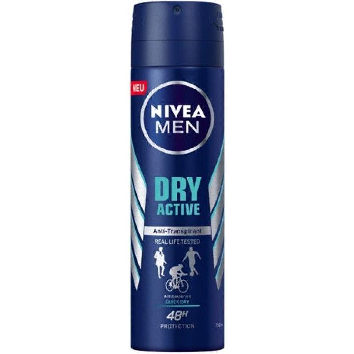 Nivea Nivea Dry Active 72 Hour Dual protect Anti-Transpirant Spray For Men 150 ml Antiperspirant Spray