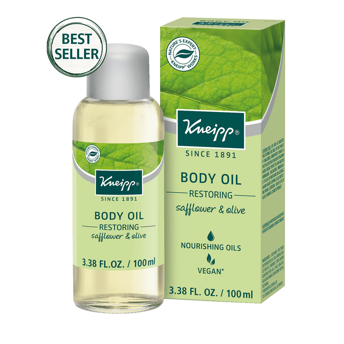 Kneipp Restoring Body Oil Vegan Safflower & Olive 3.38 Oz