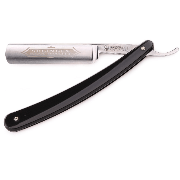 Dovo Best Quality 5/8" Full Hollow Carbon Steel Straight Razor - Black Celluloid