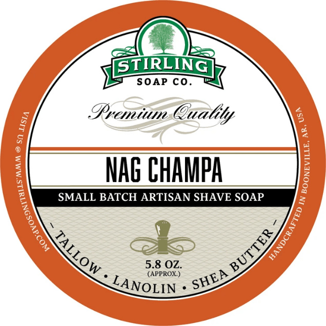 Stirling Soap Co. Nag Champa Shave Soap Jar 5.8 oz