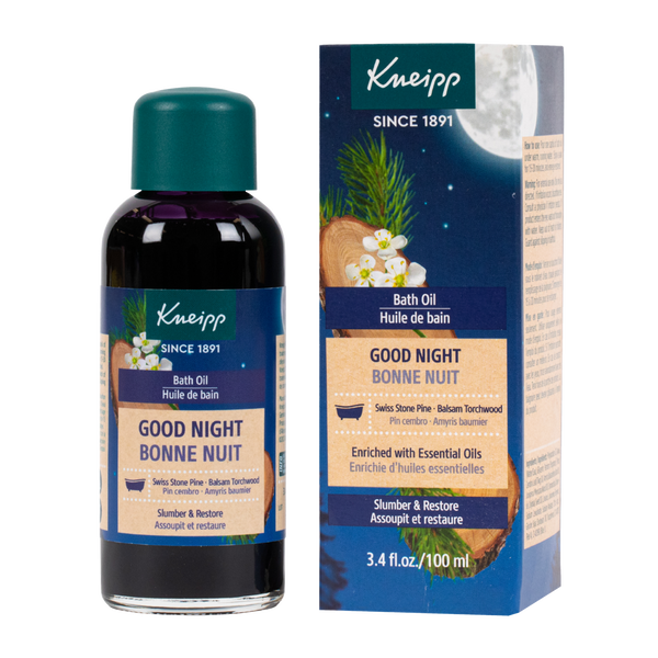 Kneipp Good Night Swiss Stone Pine & Balsam Torchwood Bath Oil 3.4 Oz