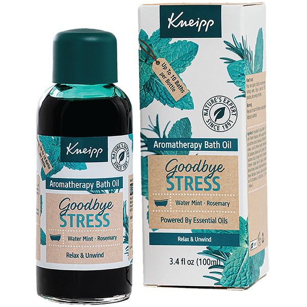 Kneipp Goodbye Stress Water Mint & Rosemary Herbal Bath Oil Soak 100 mL / 3.4 Oz