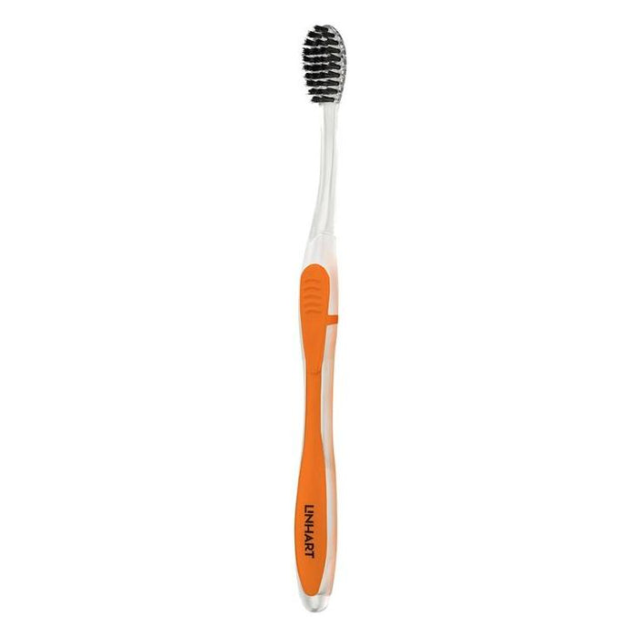 Linhart Nano-Silver Toothbrush (Clear/Orange with Black Bristles)