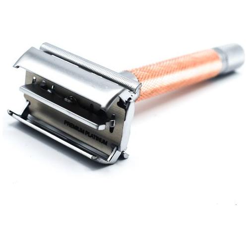 Parker 74R Rose Gold & Satin Chrome Heavyweight Butterfly Open Safety Razor
