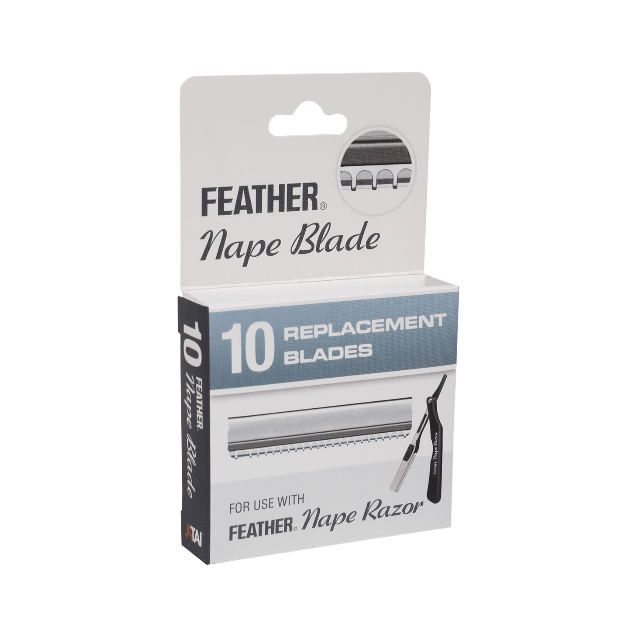 Feather Feather Nape Stainless Steel Replacement Razor Blades 10 Total Razor Blades