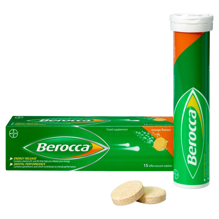 Berocca Orange Flavored Effervescent Tablets, 15 CT