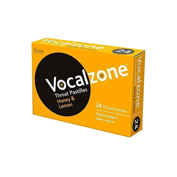 Vocalzone Throat Pastilles Honey & Lemon 24 Pastilles
